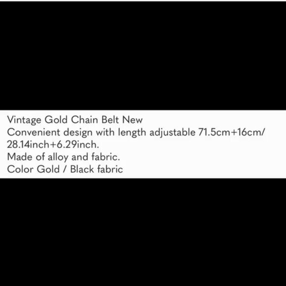 Vintage Gold Chain Belt New
